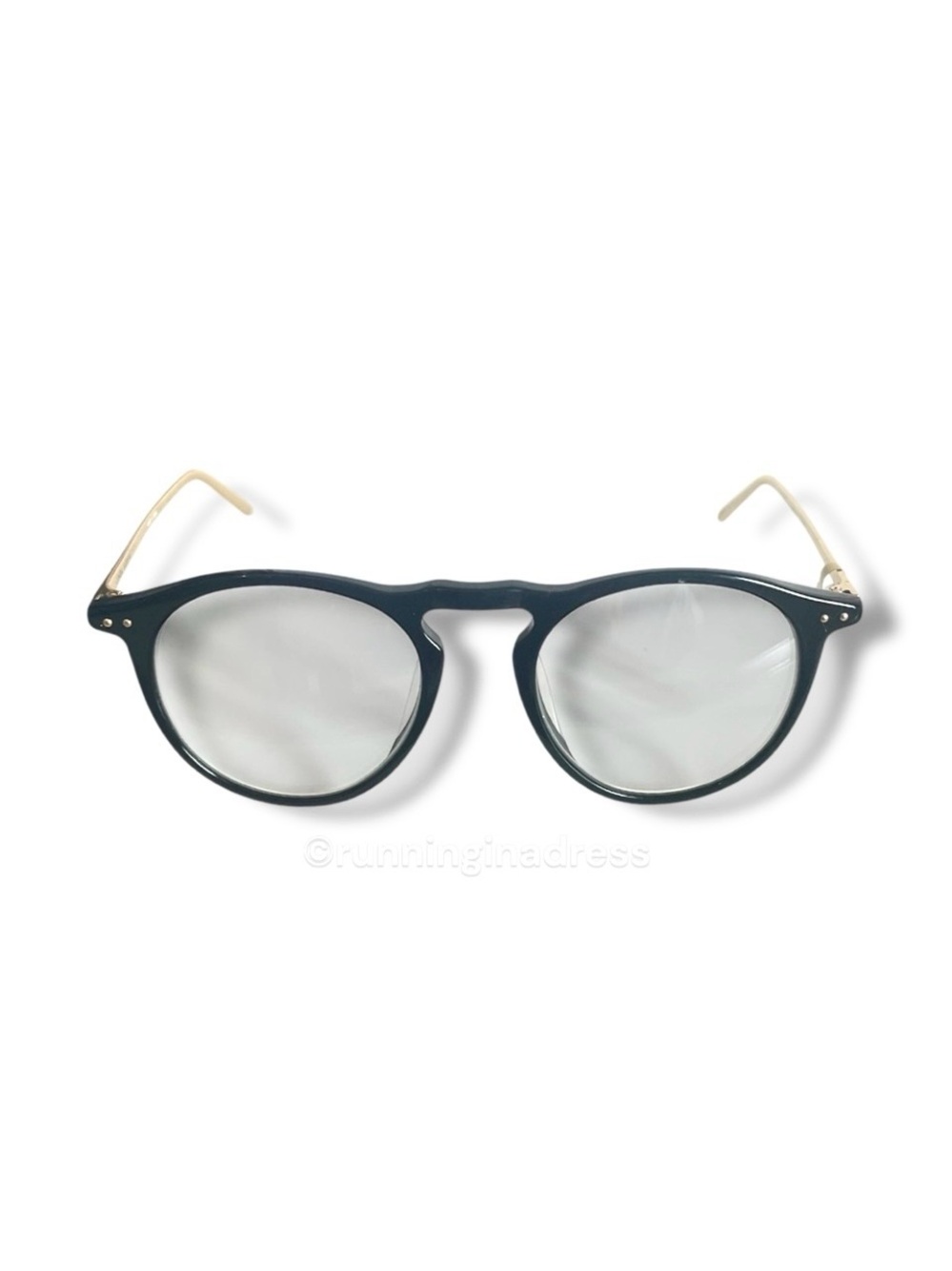 LINDA FARROW Luxury Black Gold Oval Optical Glasses Frame LFL608 C1 NWT - Picture 3 of 14